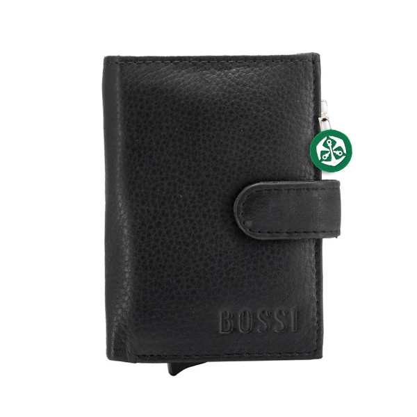 Picture of BOSSI leather pop-up card holder with zip